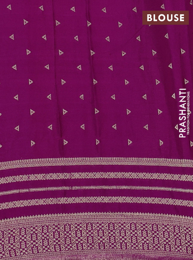 Banarasi semi crepe saree cs blue and purple with allover geometric zari weaves and zari woven border