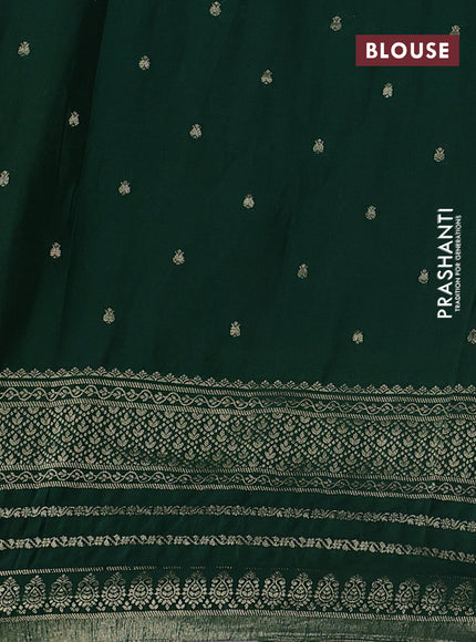 Banarasi semi crepe saree maroon and green with allover zari woven butta weaves and zari woven border