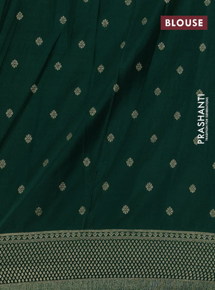 Banarasi semi crepe saree lime yellow and green with half & half style and zari woven border