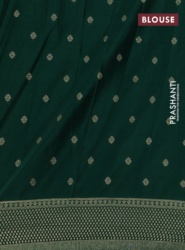 Banarasi semi crepe saree lime yellow and green with half & half style and zari woven border