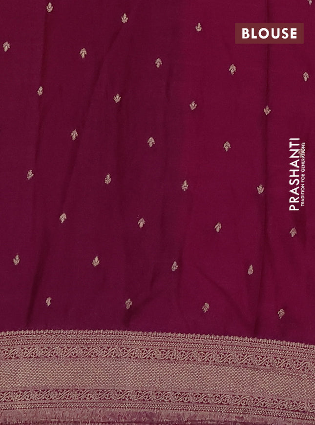 Banarasi semi crepe saree mango yellow and pink purple with allover zari checked pattern and zari woven border