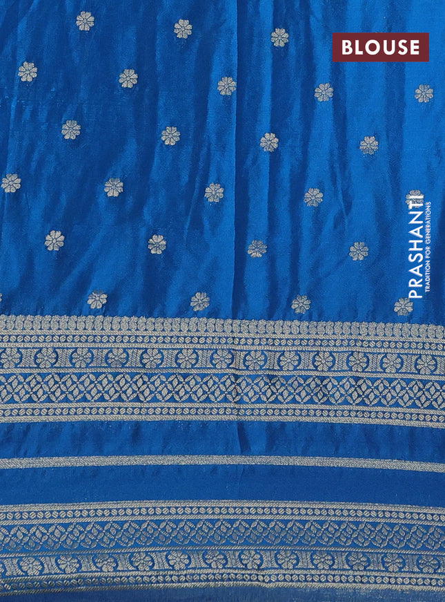 Banarasi semi crepe saree light blue and cs blue with allover zari weaves and zari woven border