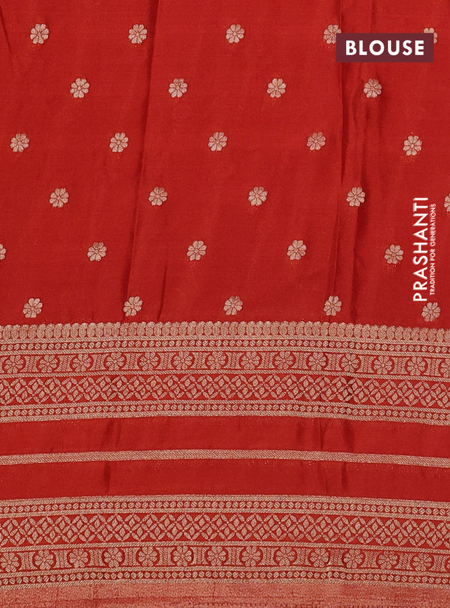 Banarasi semi crepe saree purple and orange with allover zari weaves and zari woven border