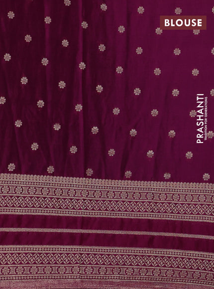 Banarasi semi crepe saree cs blue and purple with allover zari weaves and zari woven border