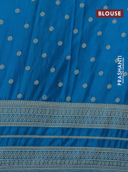 Banarasi semi crepe saree purple and cs blue with allover zari weaves and zari woven border