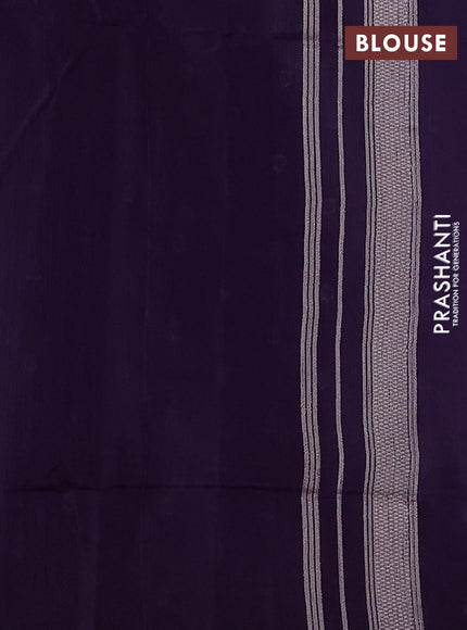 Semi tussar saree violet with allover polka dot weaves and patola weaving pallu