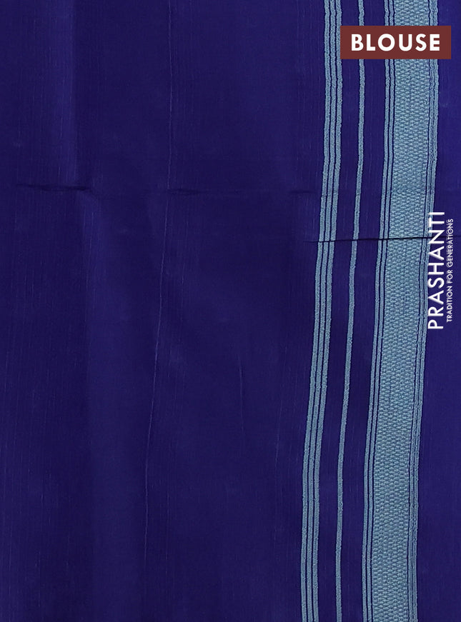 Semi tussar saree dark blue with allover polka dot weaves and patola weaving pallu