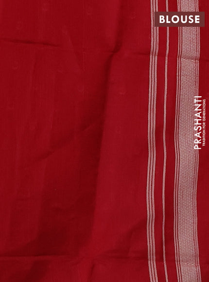 Semi tussar saree red with allover polka dot weaves and patola weaving pallu