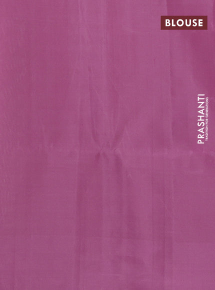 Pure soft silk saree pista green and mauve pink with allover zari woven geometric weaves and silver zari woven border