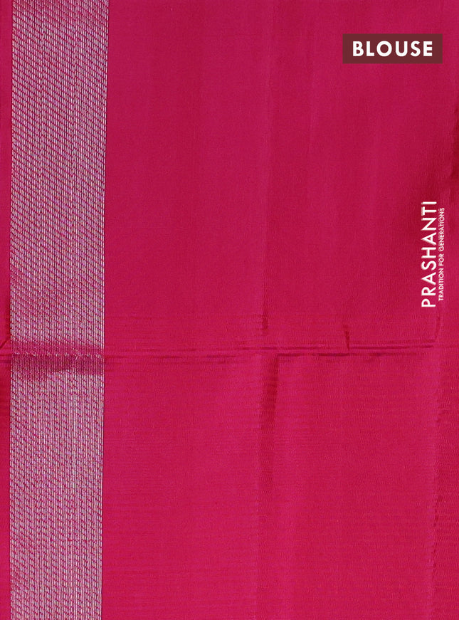 Pure soft silk saree pink with silver zari woven buttas and long silver zari woven border