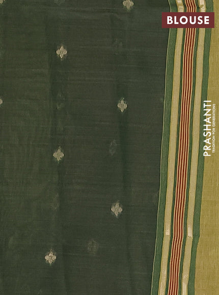 Semi jute silk saree lime yellow and green with thread woven buttas and floral design weaving pallu