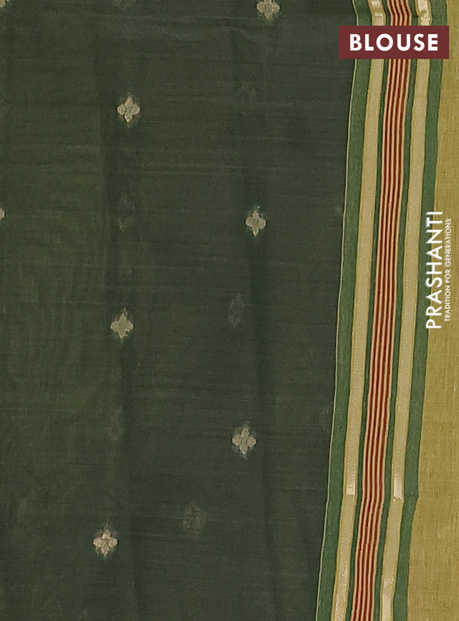 Semi jute silk saree lime yellow and green with thread woven buttas and floral design weaving pallu