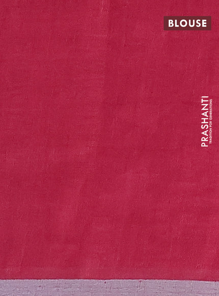 Pure linen saree maroon with plain body and silver zari woven border
