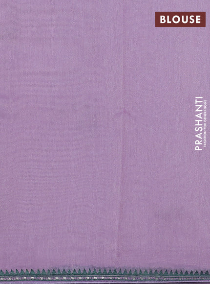 Chanderi tissue saree lavender with embroidery buttas and simple temple design border
