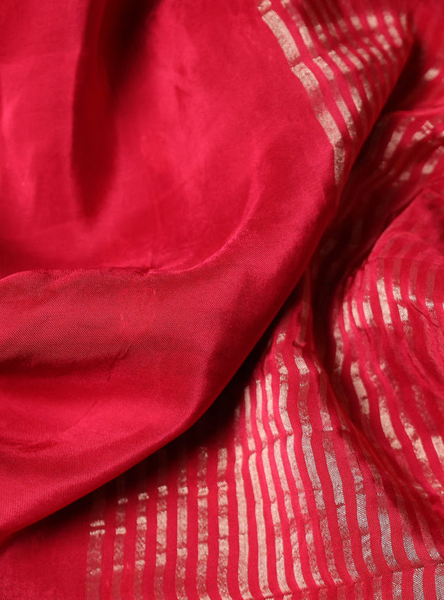 Banarasi silk saree red and green with annam zari woven buttas and zari woven border