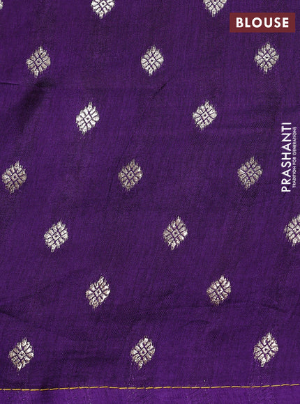 Banarasi silk saree yellow and violet with annam zari woven buttas and zari woven border
