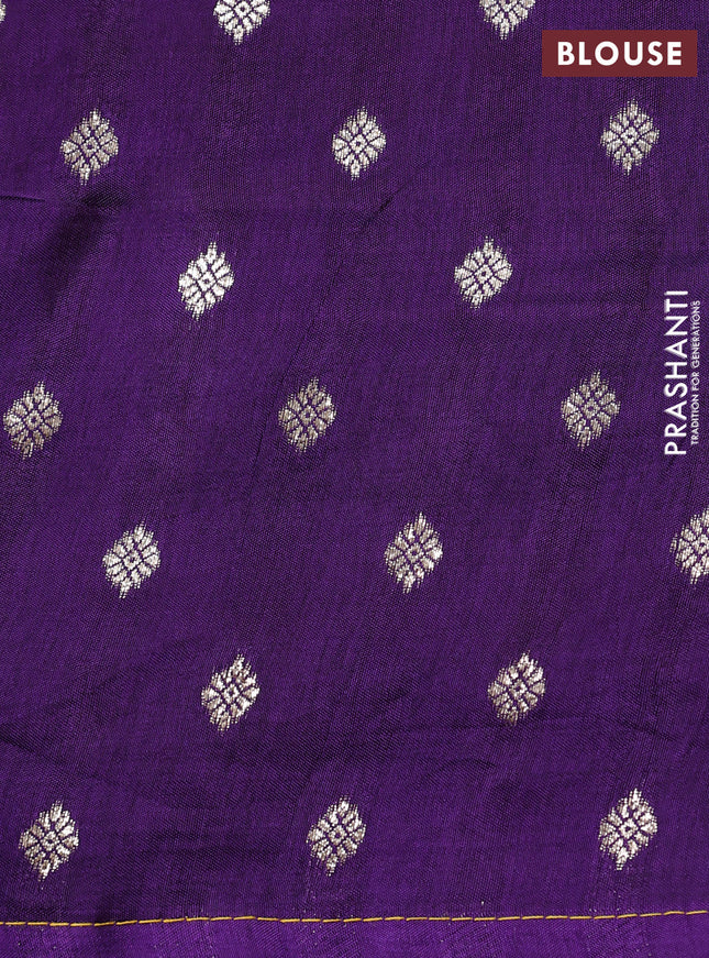 Banarasi silk saree yellow and violet with annam zari woven buttas and zari woven border