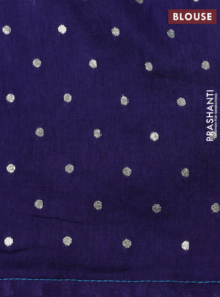 Banarasi silk saree teal blue with annam zari woven buttas and zari woven border