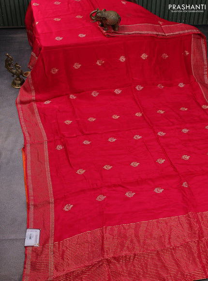 Banarasi silk saree pink and orange with annam zari woven buttas and zari woven border