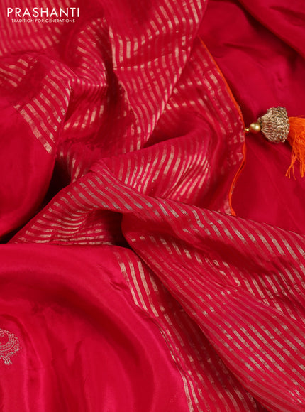 Banarasi silk saree pink and orange with annam zari woven buttas and zari woven border