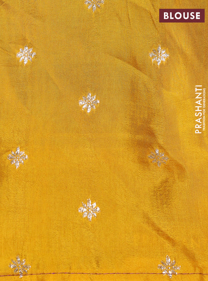 Banarasi silk saree yellow and violet with annam zari woven buttas and zari woven border