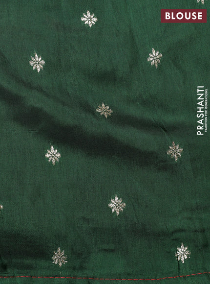 Banarasi silk saree reddish pink and green with annam zari woven buttas and zari woven border