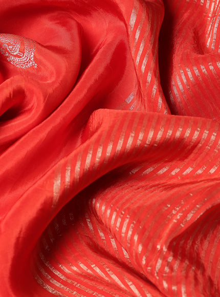 Banarasi silk saree orange and pink with annam zari woven buttas and zari woven border