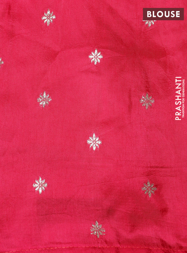 Banarasi silk saree orange and pink with annam zari woven buttas and zari woven border