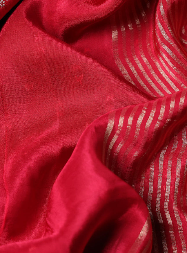 Banarasi silk saree red and green with annam zari woven buttas and zari woven border
