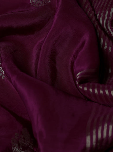 Banarasi silk saree wine shade and yellow with annam zari woven buttas and zari woven border