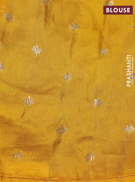 Banarasi silk saree wine shade and yellow with annam zari woven buttas and zari woven border