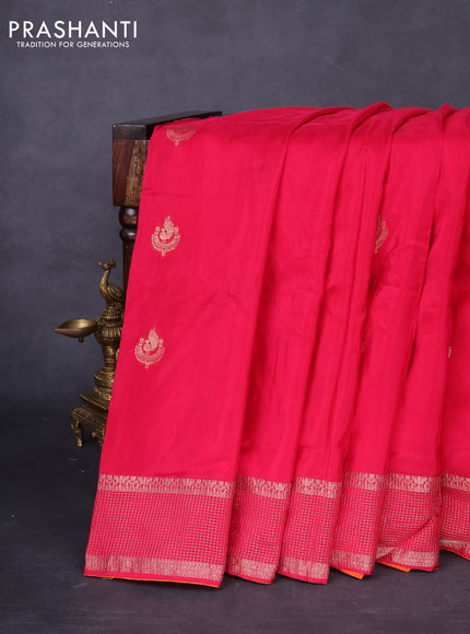 Banarasi silk saree pink and orange with annam zari woven buttas and zari woven border