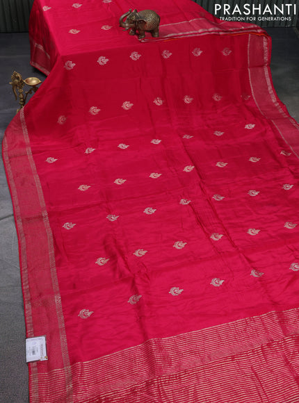 Banarasi silk saree pink and orange with annam zari woven buttas and zari woven border