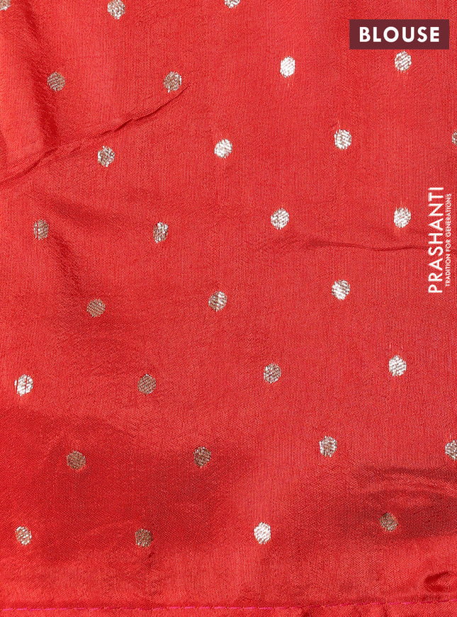 Banarasi silk saree pink and orange with annam zari woven buttas and zari woven border