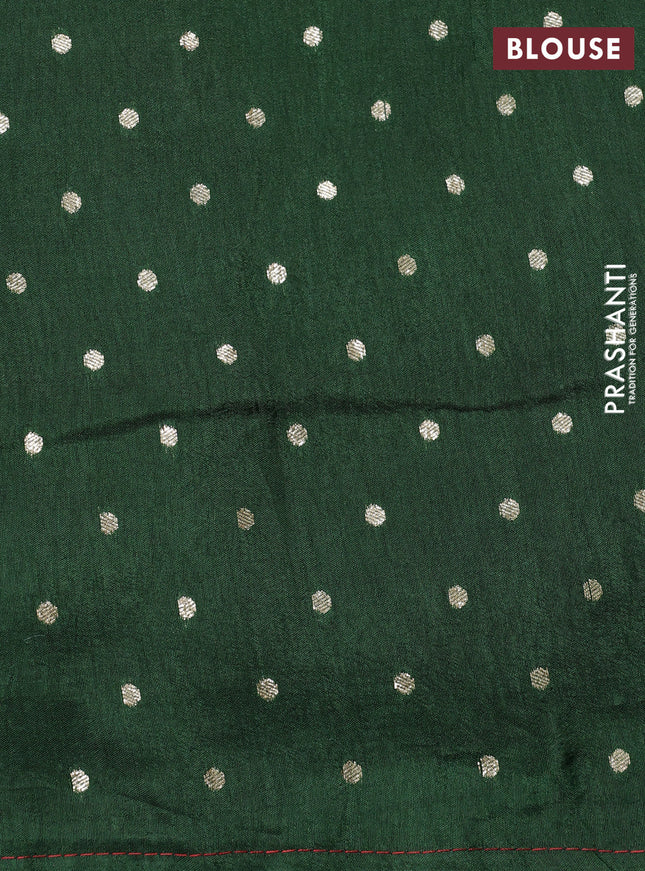 Banarasi silk saree pink and green with zari woven elephant buttas and zari woven border