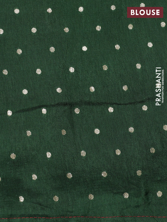 Banarasi silk saree pink and green with zari woven elephant buttas and zari woven border