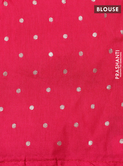 Banarasi silk saree orange and pink with zari woven elephant buttas and zari woven border