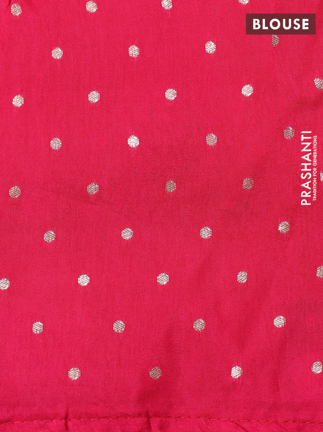 Banarasi silk saree orange and pink with zari woven elephant buttas and zari woven border