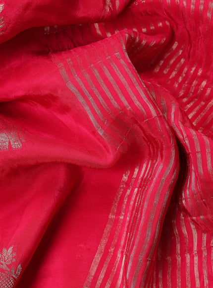 Banarasi silk saree pink and orange with zari woven elephant buttas and zari woven border