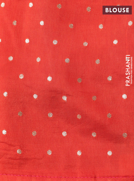 Banarasi silk saree pink and orange with zari woven elephant buttas and zari woven border