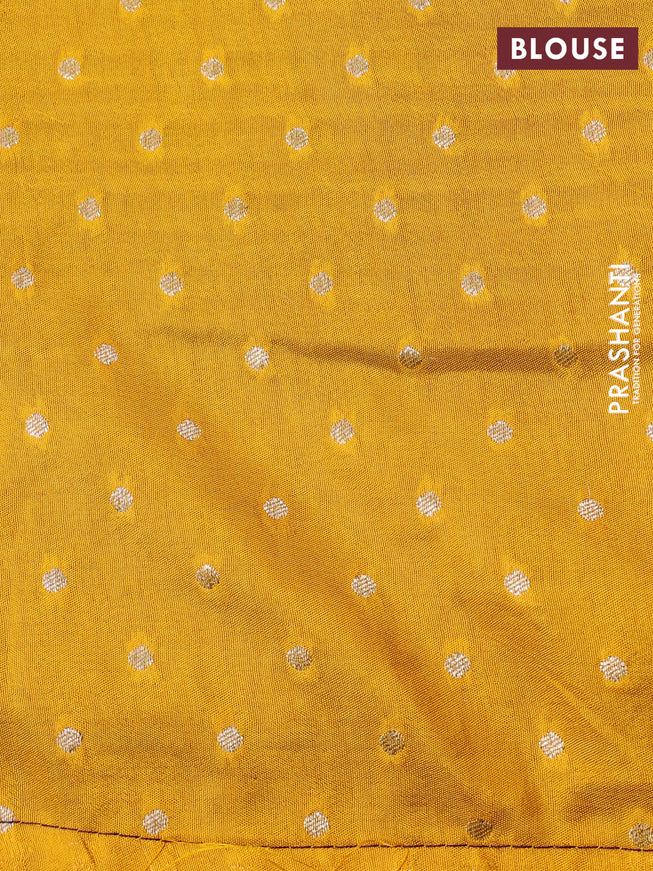 Banarasi silk saree wine shade and mustard yellow with zari woven elephant buttas and zari woven border