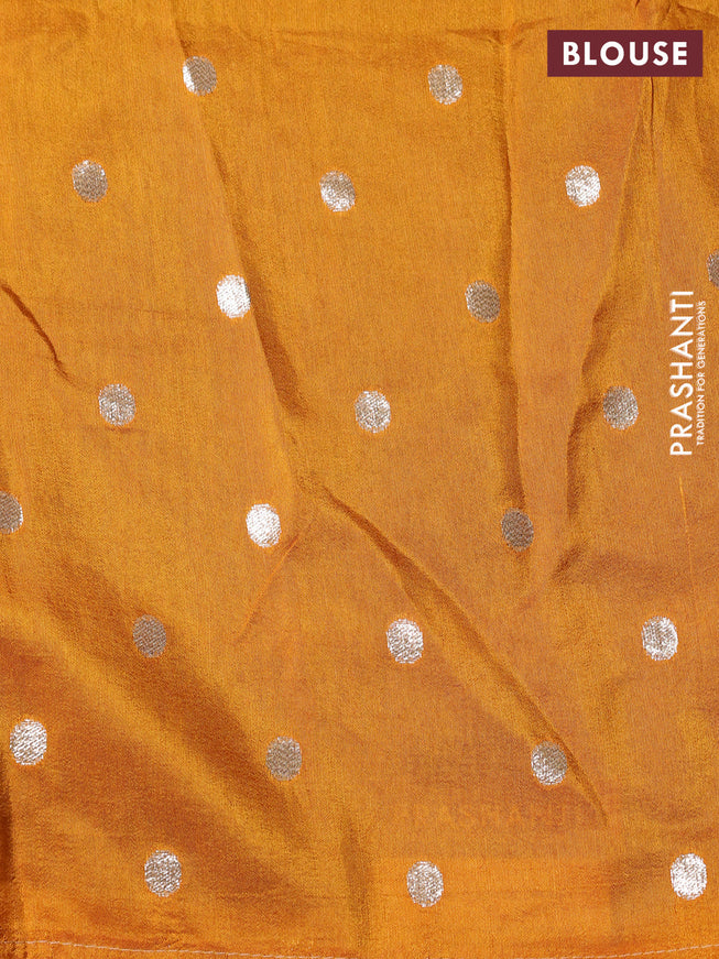 Banarasi silk saree violet and yellow with zari woven brids buttas and zari woven border