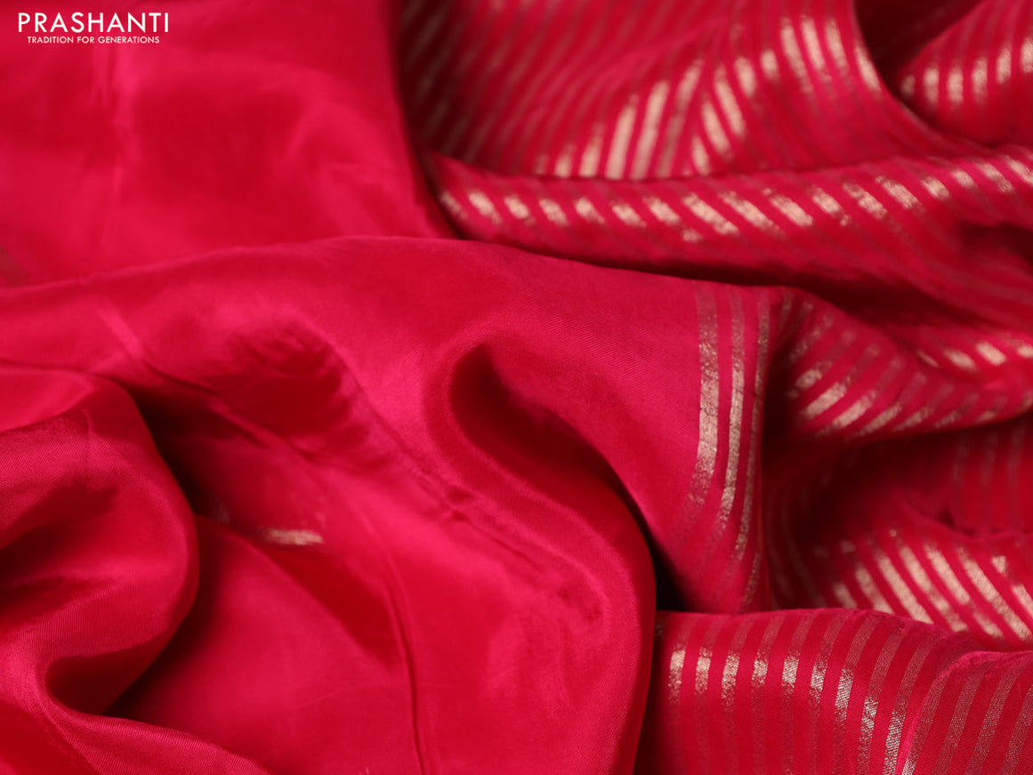 Banarasi silk saree pink and orange with zari woven brids buttas and zari woven border