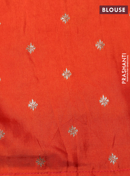 Banarasi silk saree pink and orange with zari woven brids buttas and zari woven border