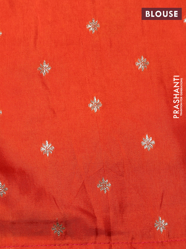 Banarasi silk saree pink and orange with zari woven brids buttas and zari woven border