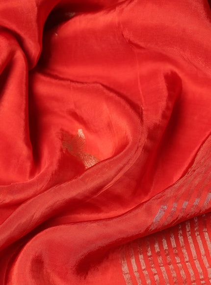 Banarasi silk saree orange and pink with zari woven brids buttas and zari woven border