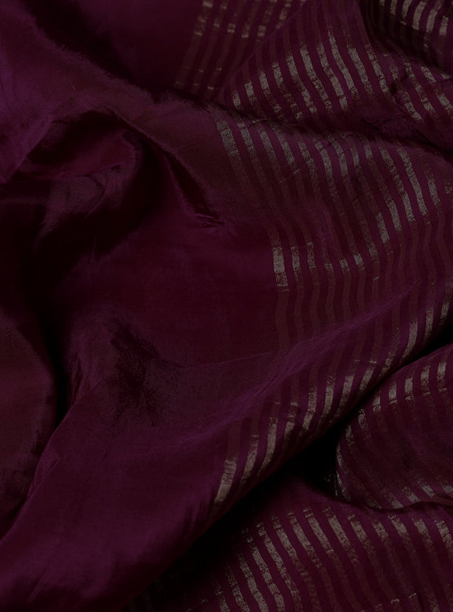 Banarasi silk saree wine shade and yellow with zari woven brids buttas and zari woven border