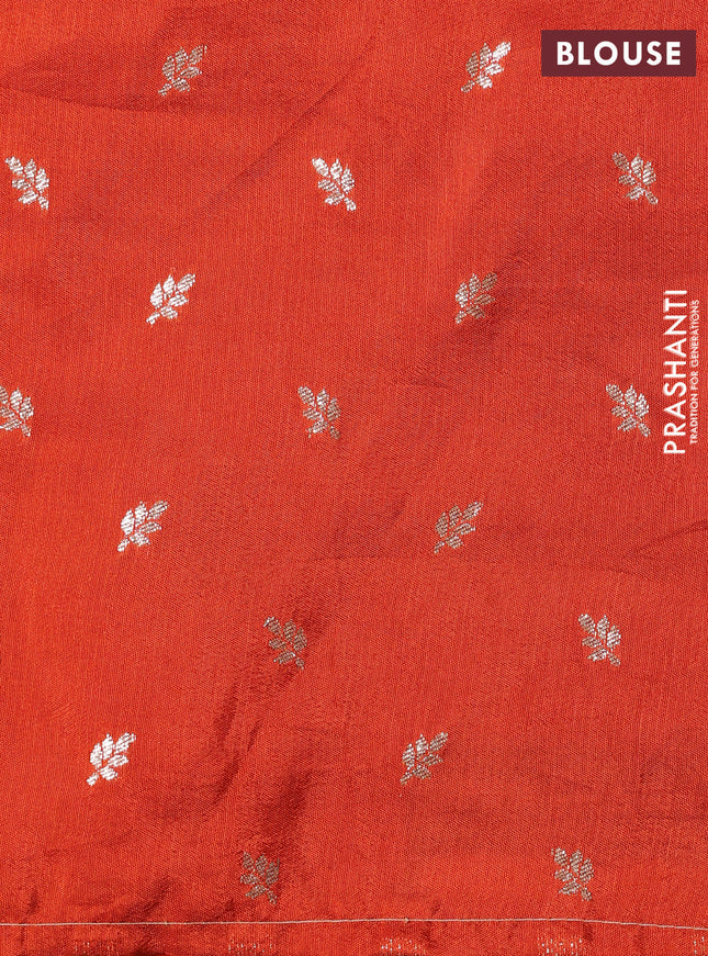 Banarasi silk saree pink and orange with zari woven brids buttas and zari woven border