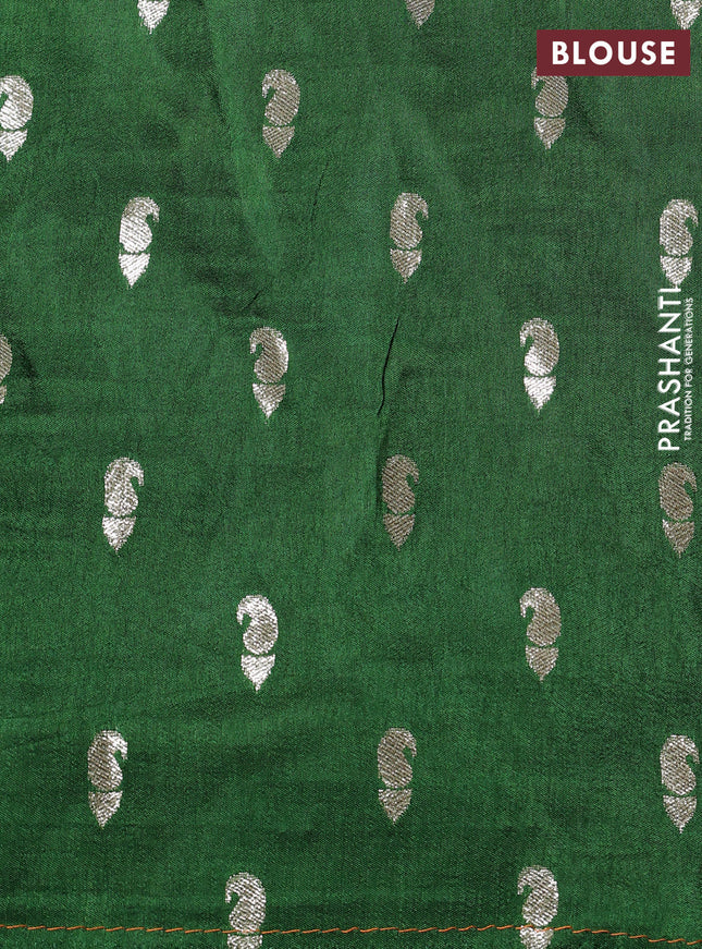 Banarasi silk saree red and green with zari woven brids buttas and zari woven border