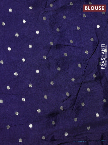 Banarasi silk saree teal blue and navy blue with zari woven brids buttas and zari woven border